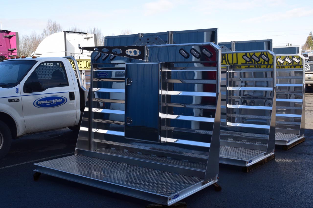 Class 8 Drom Racks lined up outside