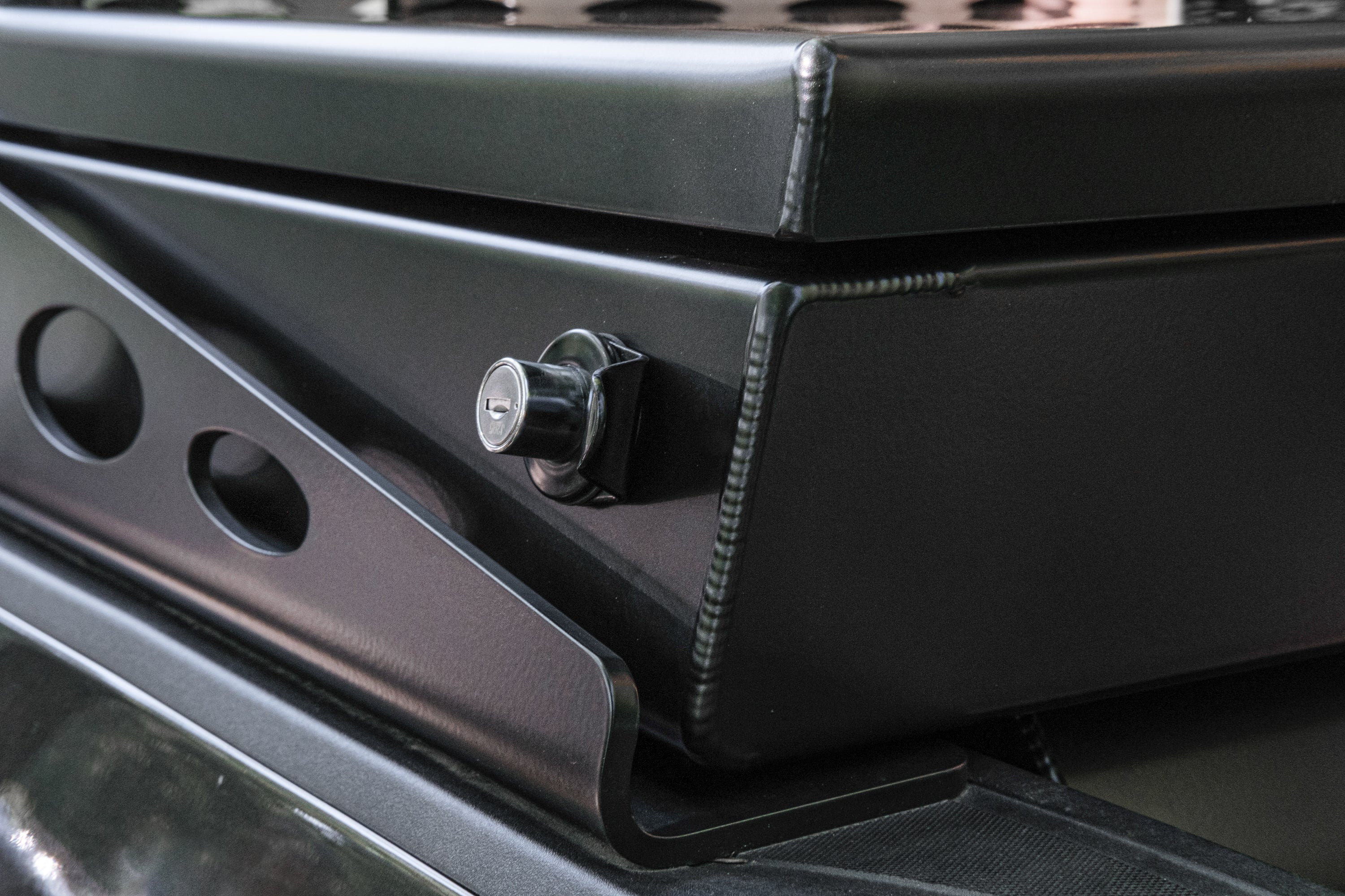 Close up of Maverick Crossbox lock in black